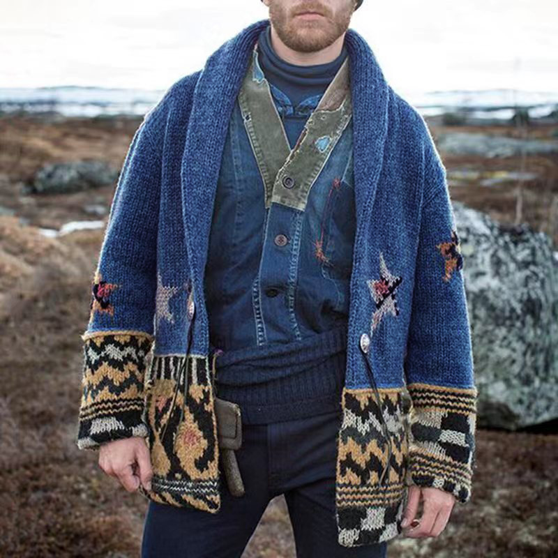 Lapel Mid-length Cardigan Sweater Coat Image 4