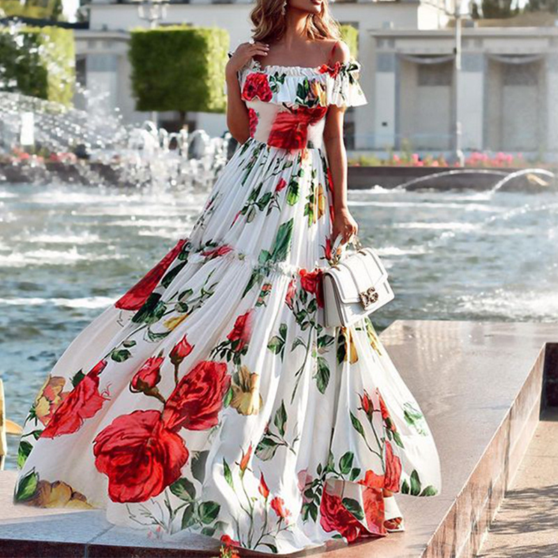 Women's Fashion Off-shoulder Loose Dress Image 2
