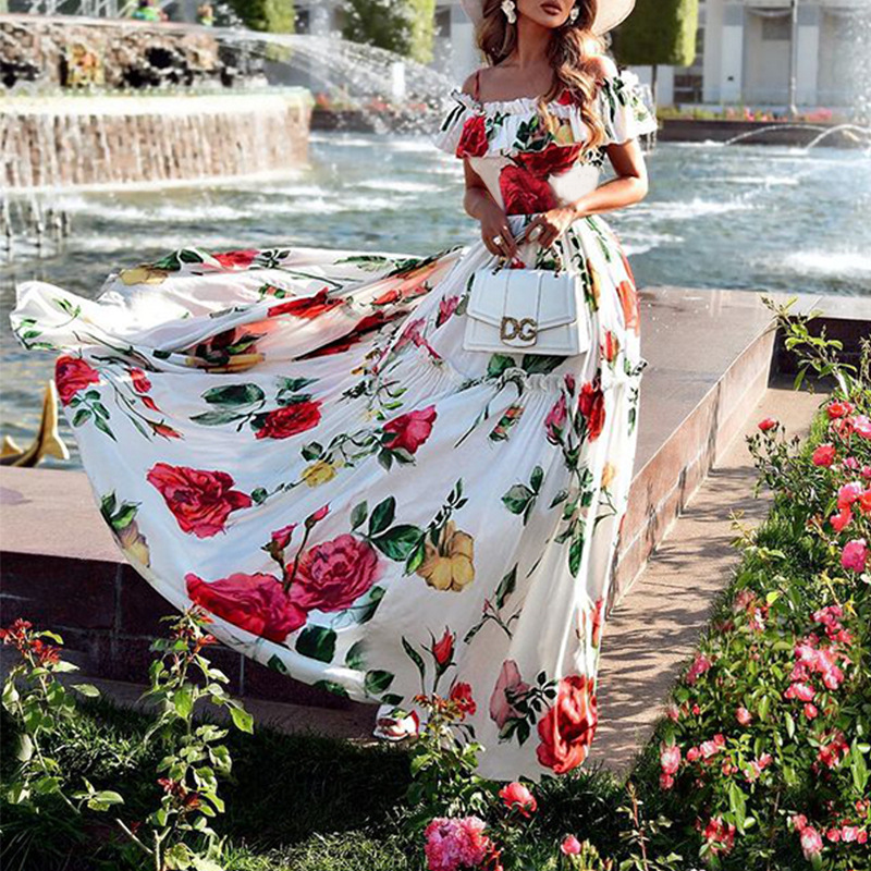 Women's Fashion Off-shoulder Loose Dress Image 3