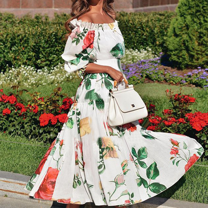 Women's Fashion Off-shoulder Loose Dress Image 4