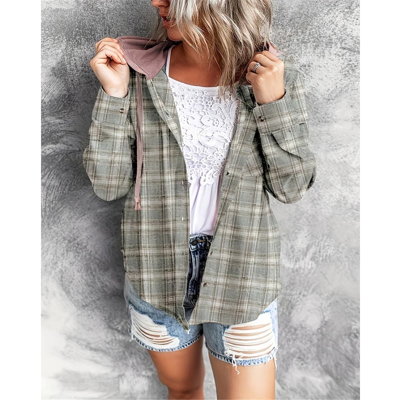 Hooded Sweater Breasted Casual Overshirt Image 6