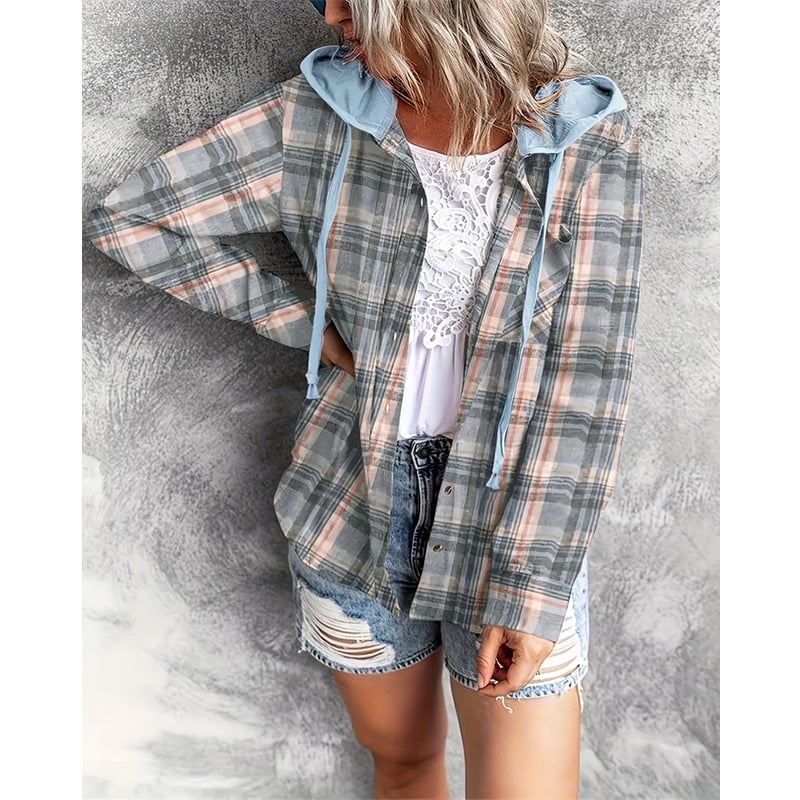 Hooded Sweater Breasted Casual Overshirt Image 5