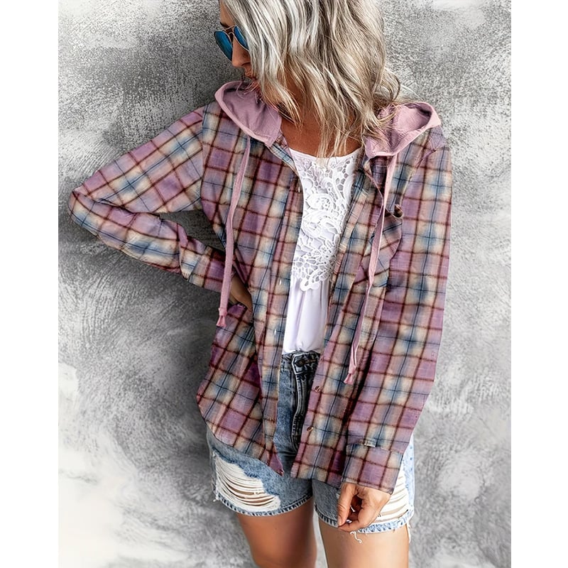 Hooded Sweater Breasted Casual Overshirt Image 7