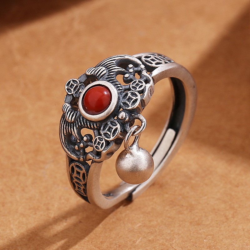 Copper Coin Southern Red Agate Ring 5