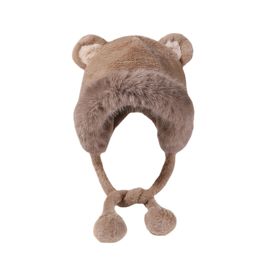 Winter New Cream Sweet Girl Lace Plush Hat Detail 2
