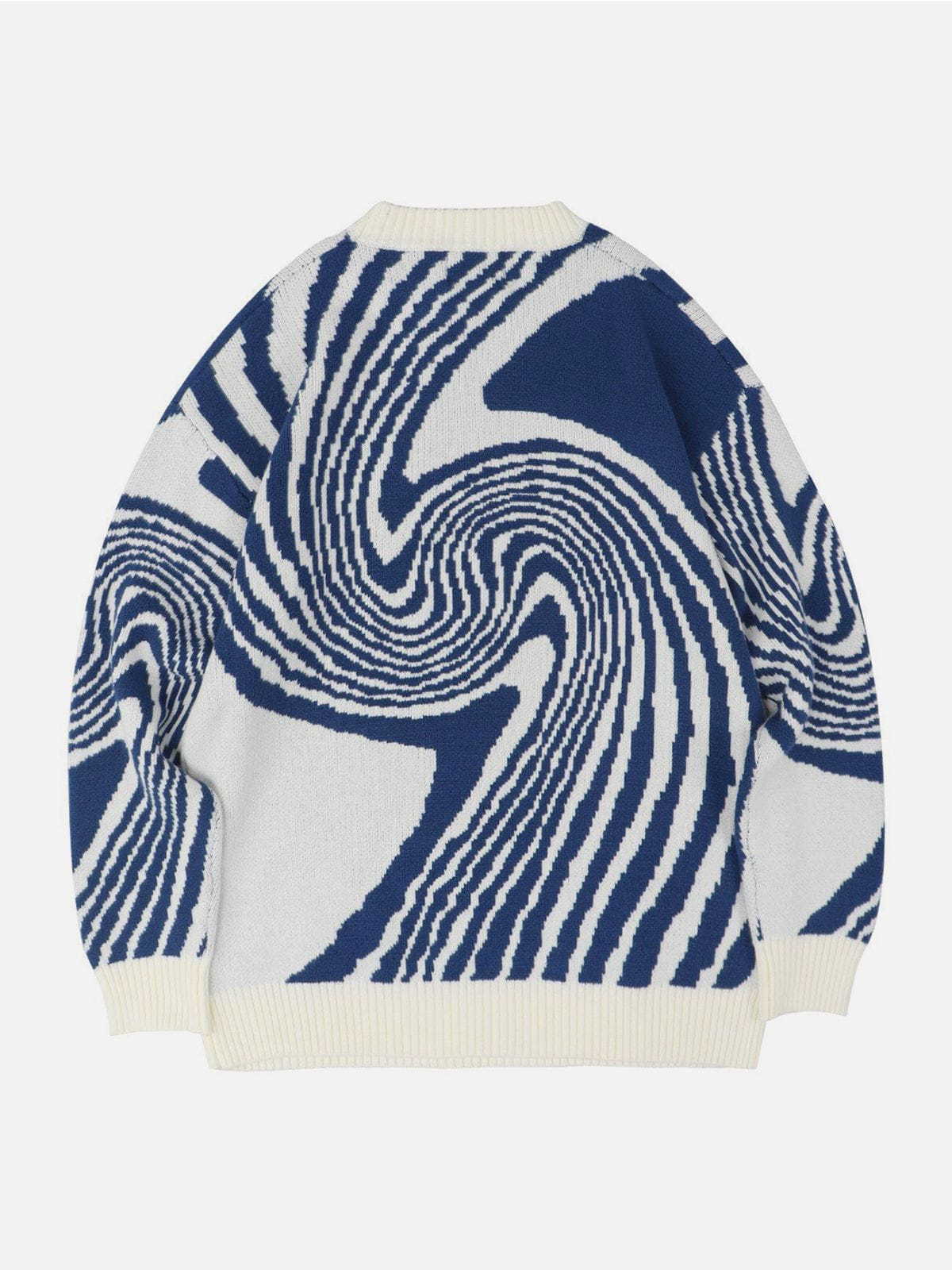 Geometric Ring Jacquard Round Neck Sweater Image 3