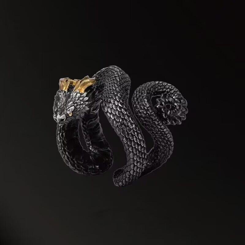 Dark Punk Snake Ring 4