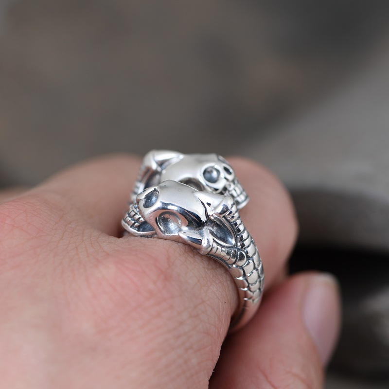 S925 Silver Retro Adjustable Ring