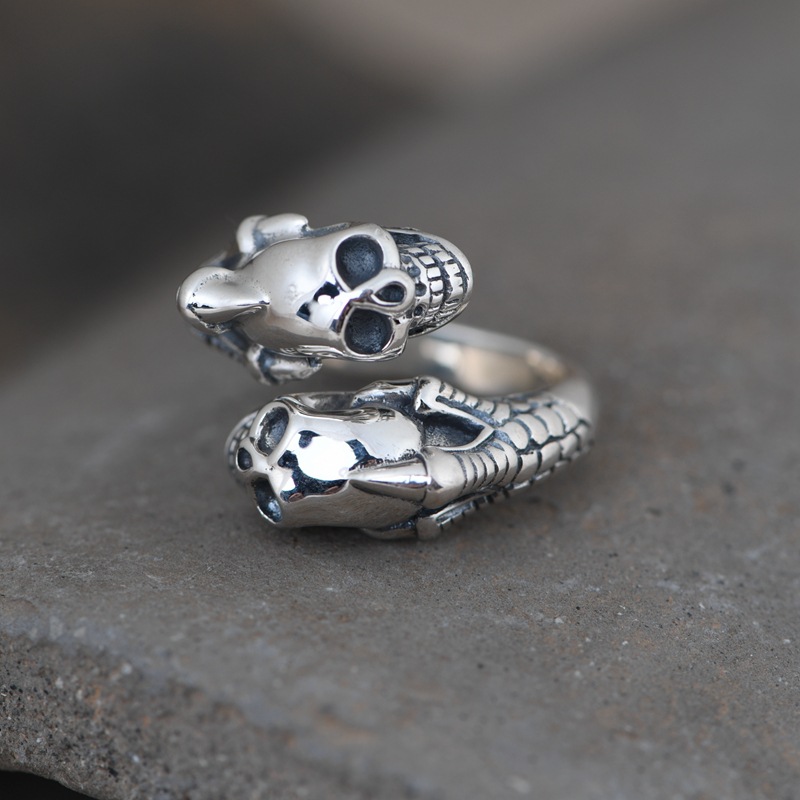 S925 Silver Retro Adjustable Ring