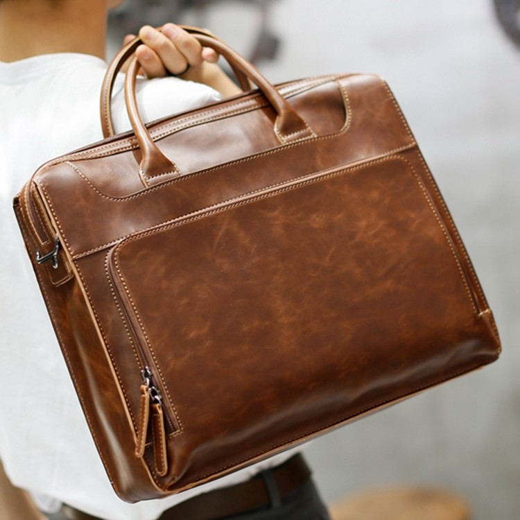 Genuine Leather New Men's Handbag - Image 4