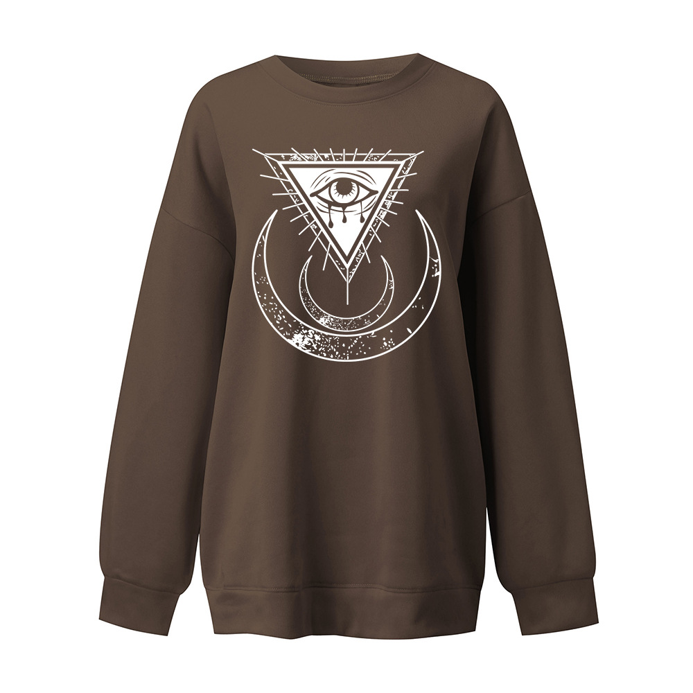 Moon's Third Eye Down Shoulder Fleece Sweater Image 4