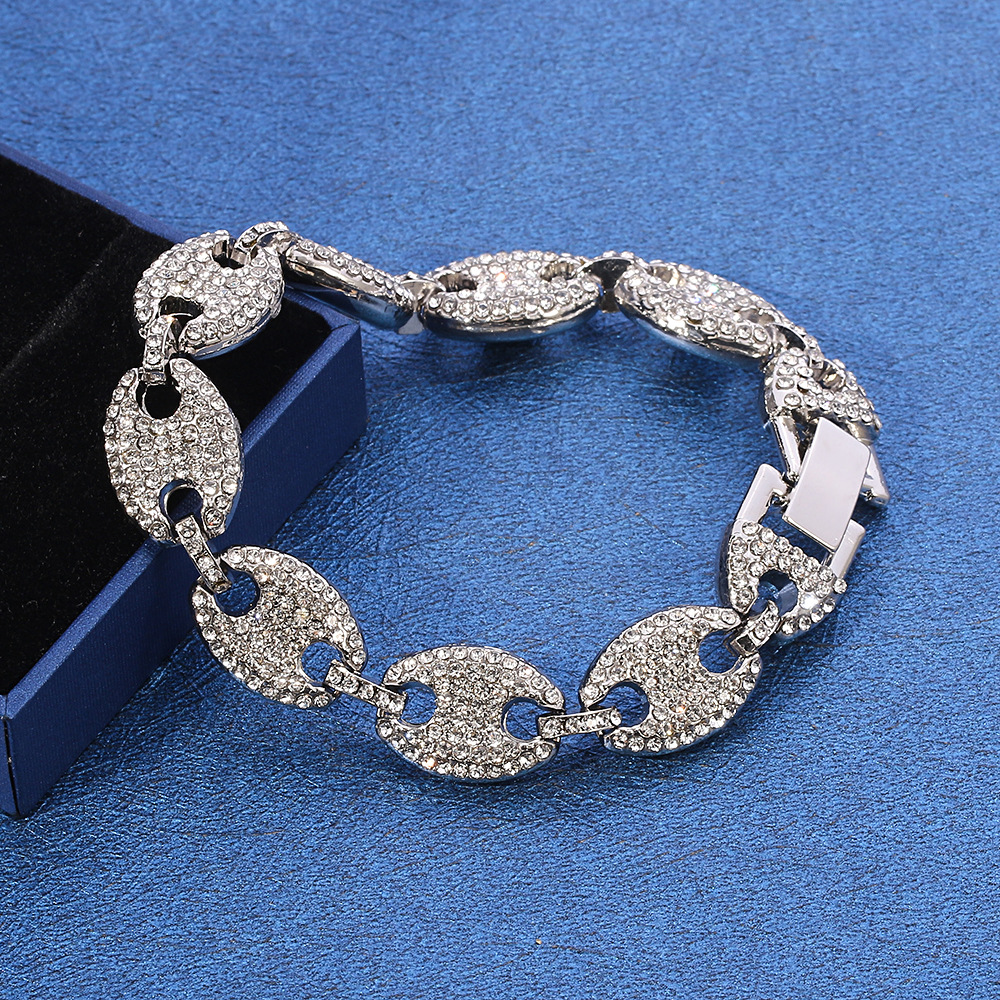 Coffee Bean Pig Nose Cuban Bracelet 5