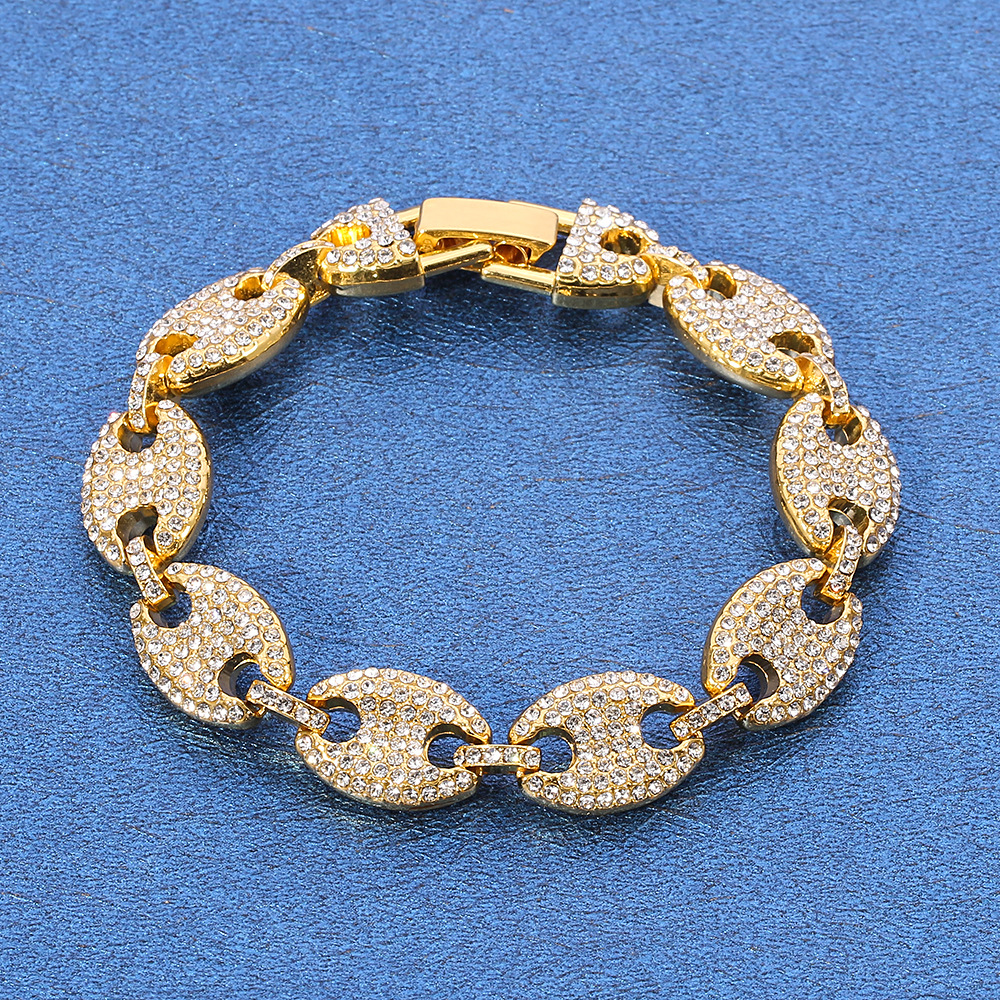 Coffee Bean Pig Nose Cuban Bracelet 3