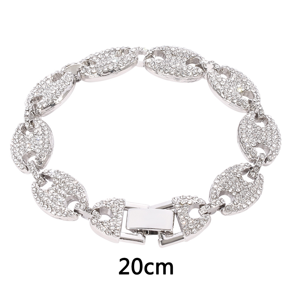 Coffee Bean Pig Nose Cuban Bracelet 8