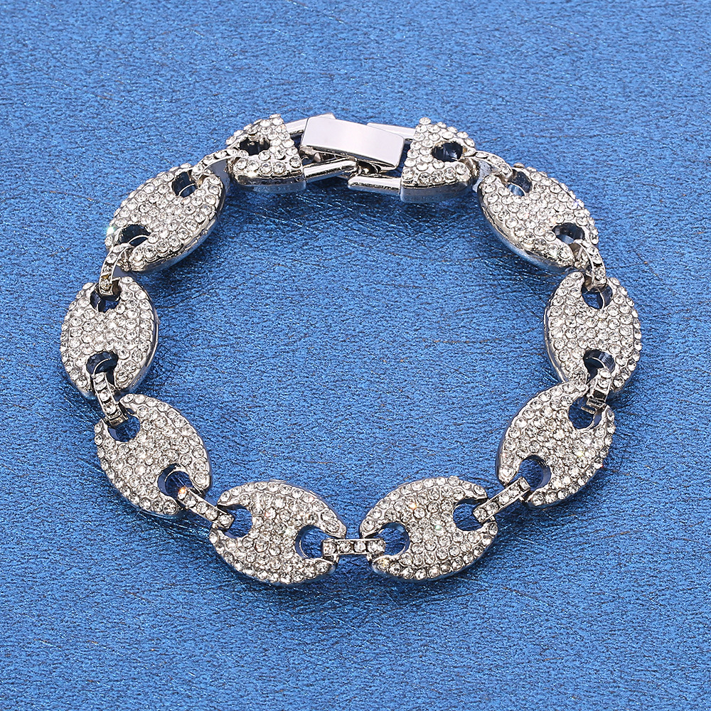 Coffee Bean Pig Nose Cuban Bracelet 4