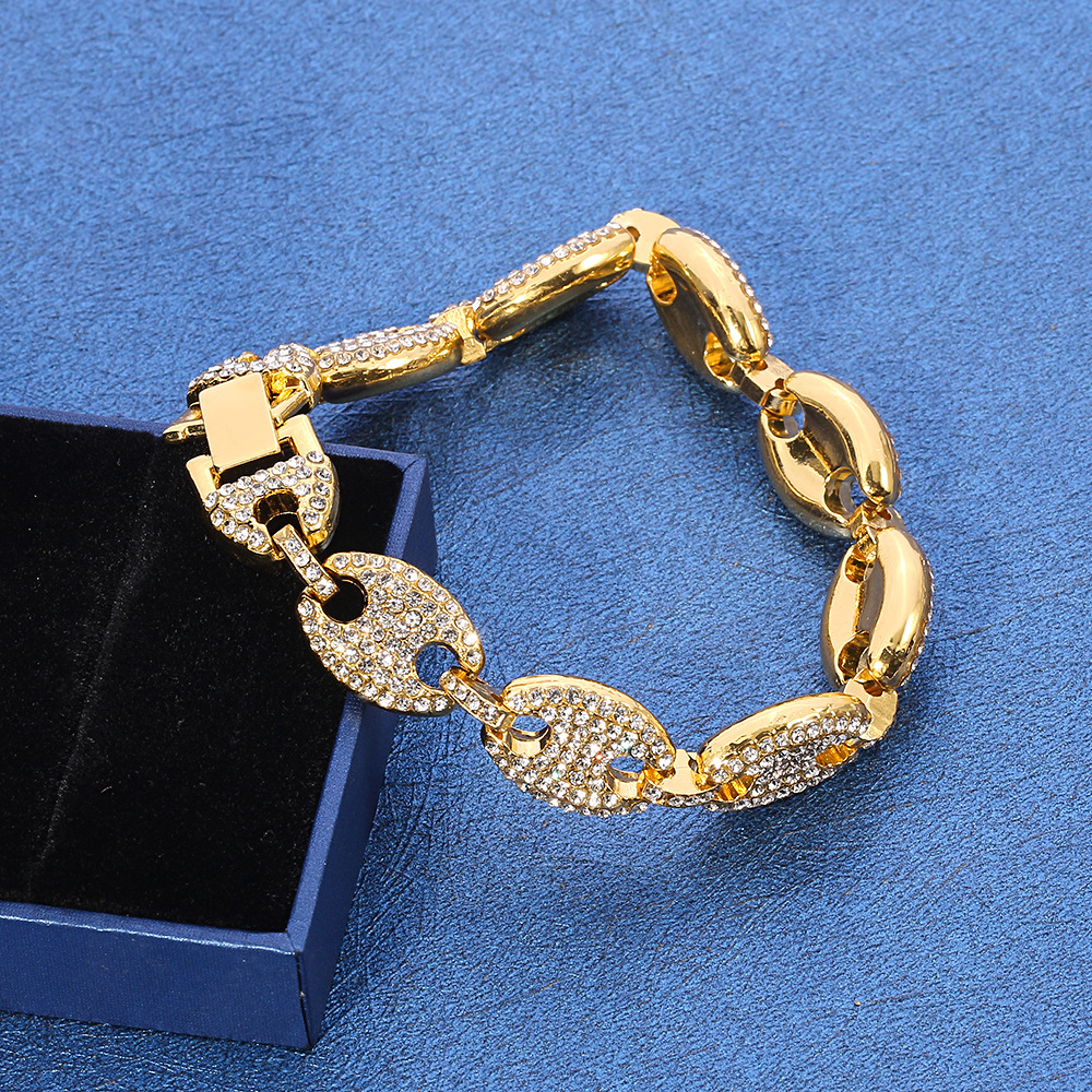 Coffee Bean Pig Nose Cuban Bracelet 2