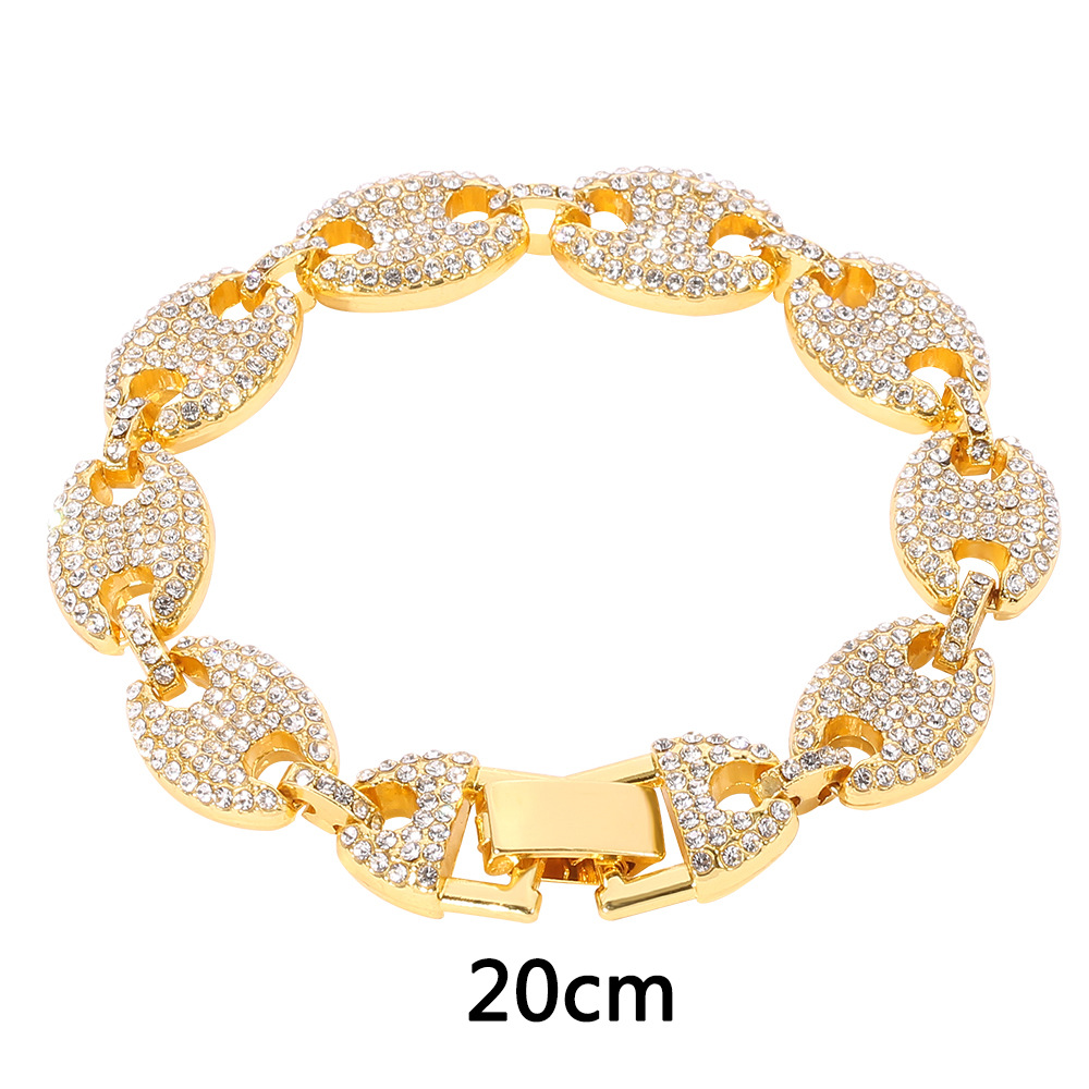 Coffee Bean Pig Nose Cuban Bracelet 7