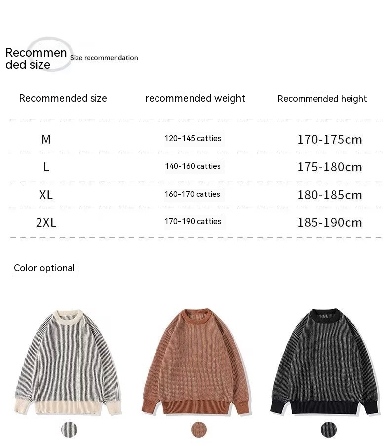 Round Neck Striped Sweater