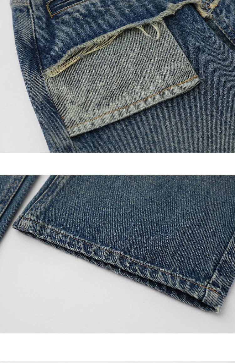 Retro Distressed Straight Jeans Image 5