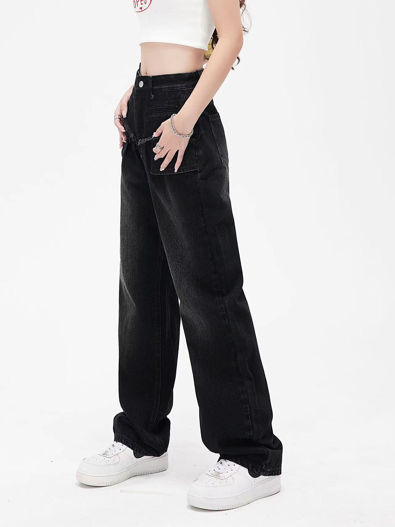 Retro Distressed Straight Jeans Image 2
