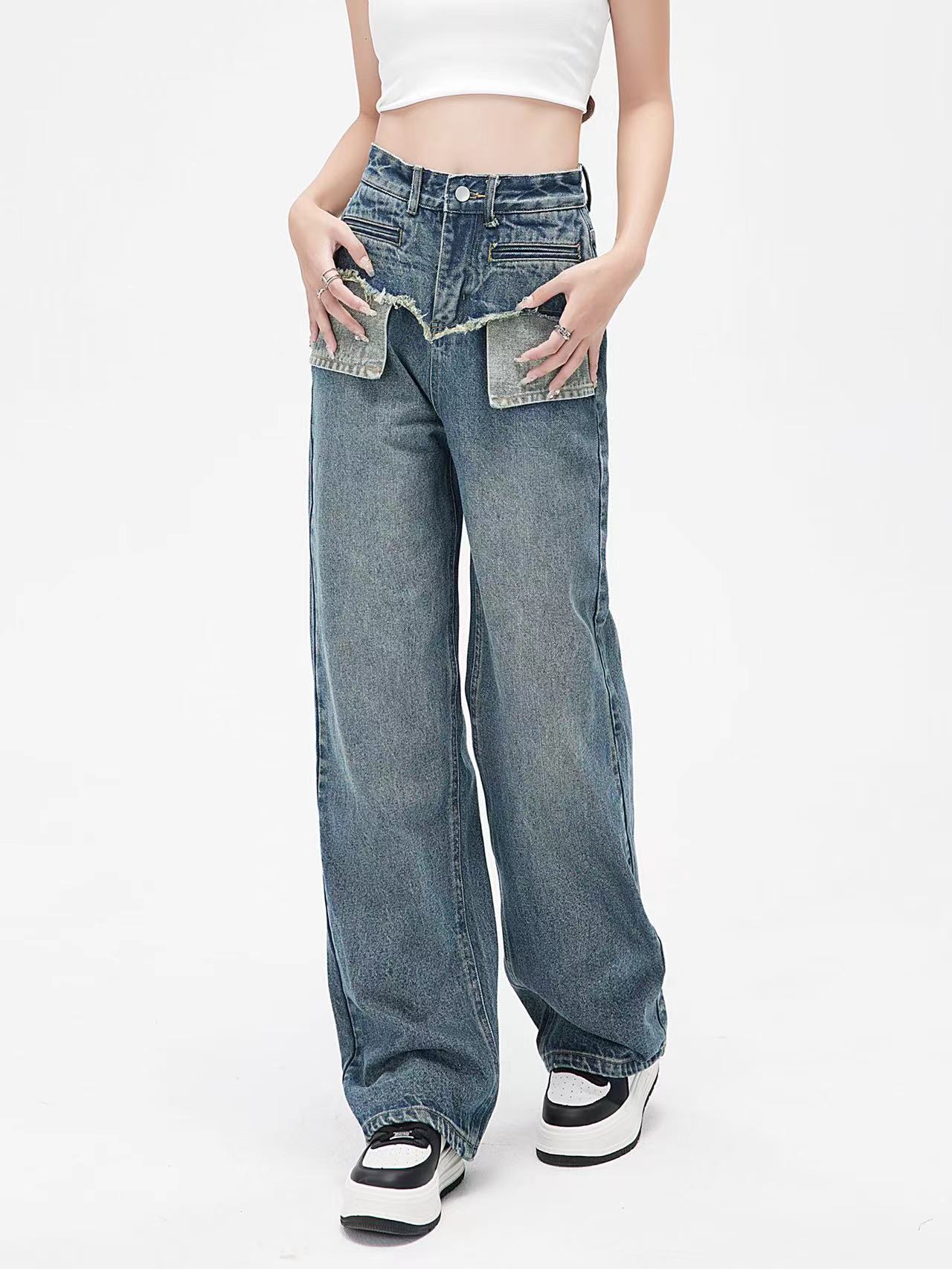 Retro Distressed Straight Jeans Image 9