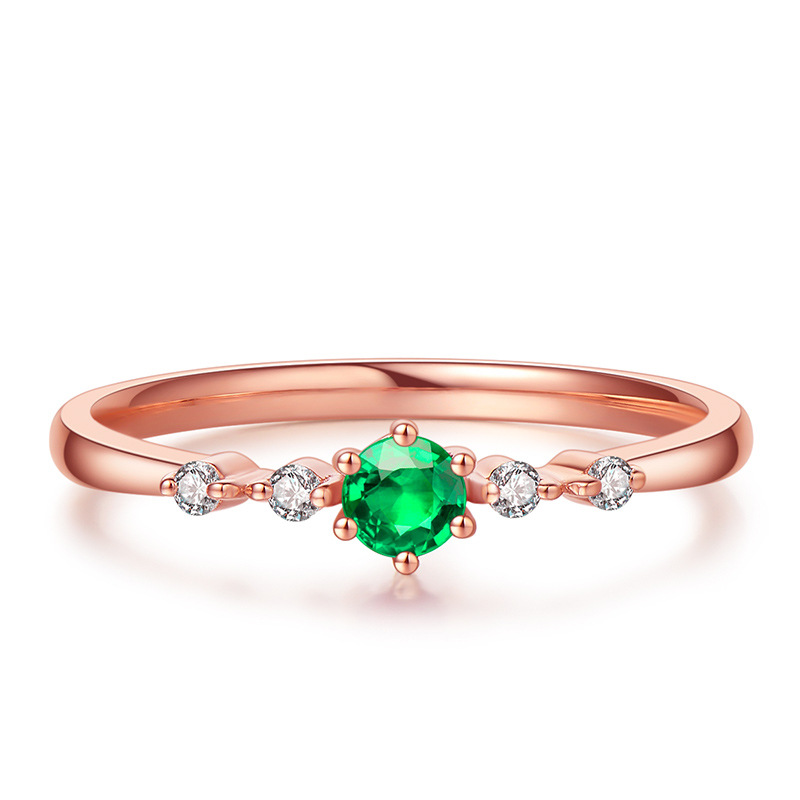 Emerald Plated 18K Rose Gold Ring Image 3