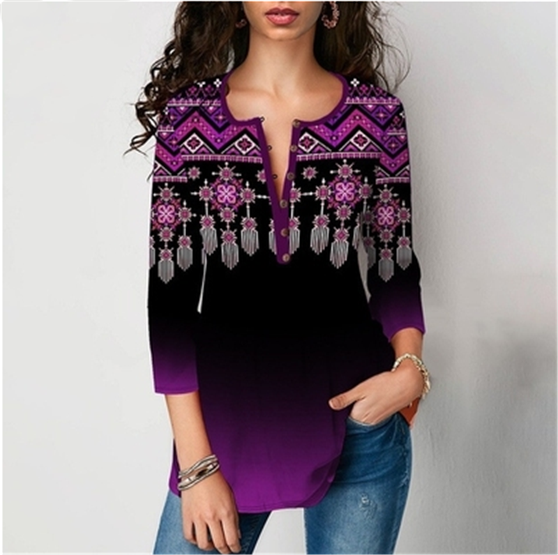 Blue Printed Blouse