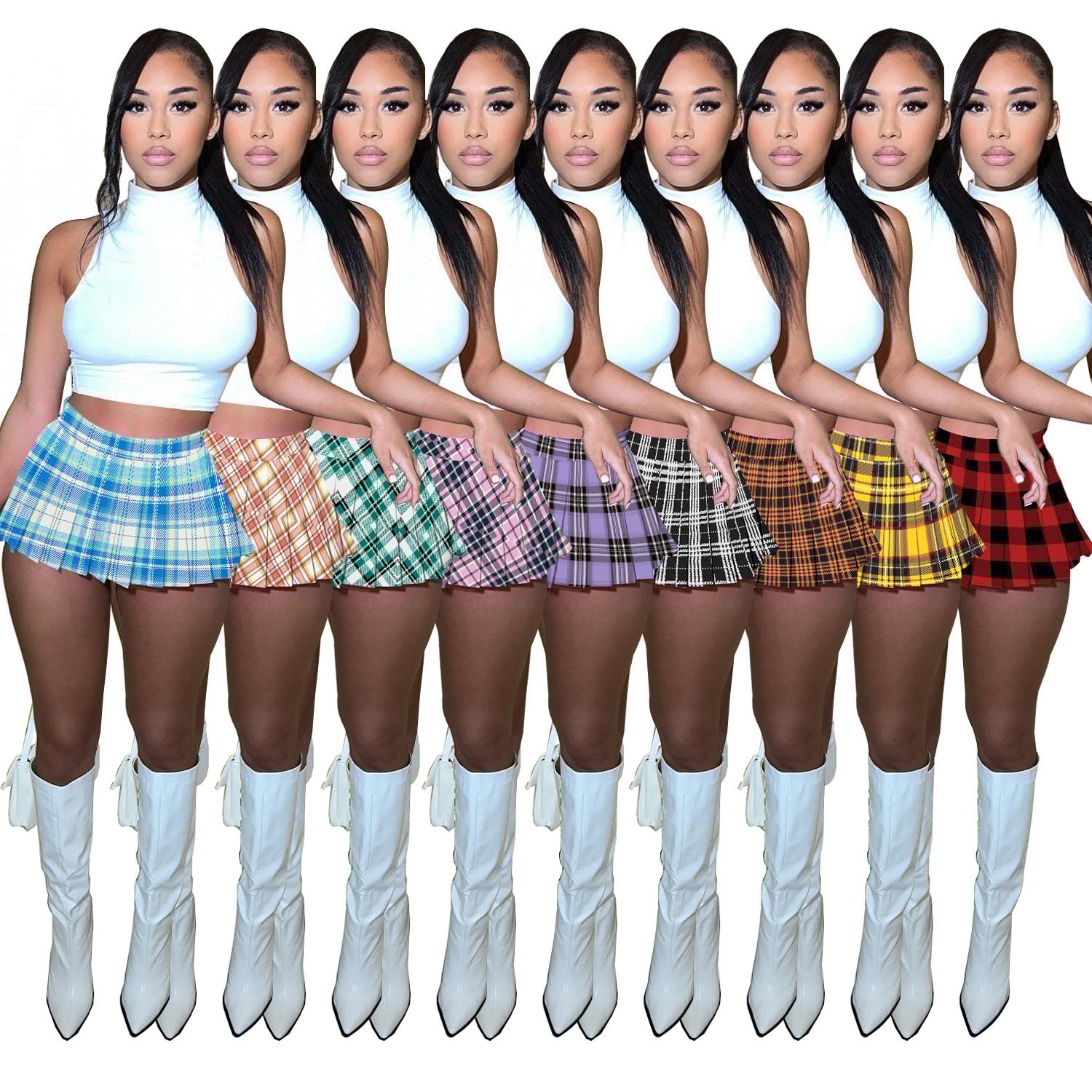 Printed Mini Pleated Skirt Image 5