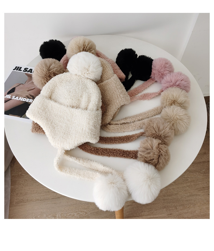 Cute Campus Zaihuile Earflaps Thermal Knitting Woolen Cap Image 5