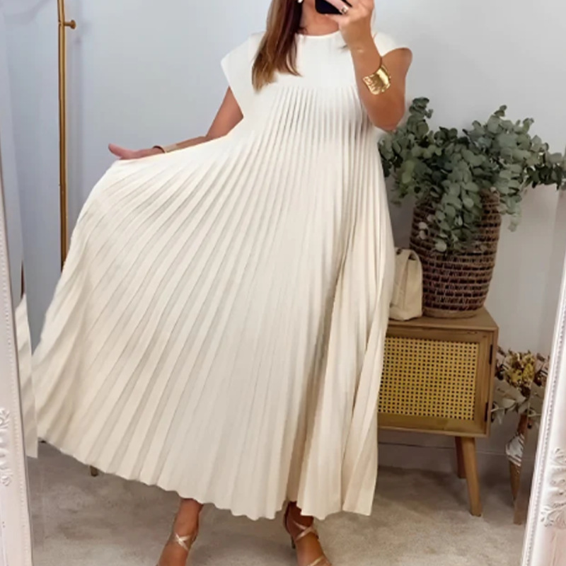 Women's Fashion Loose Solid Color Dress 4