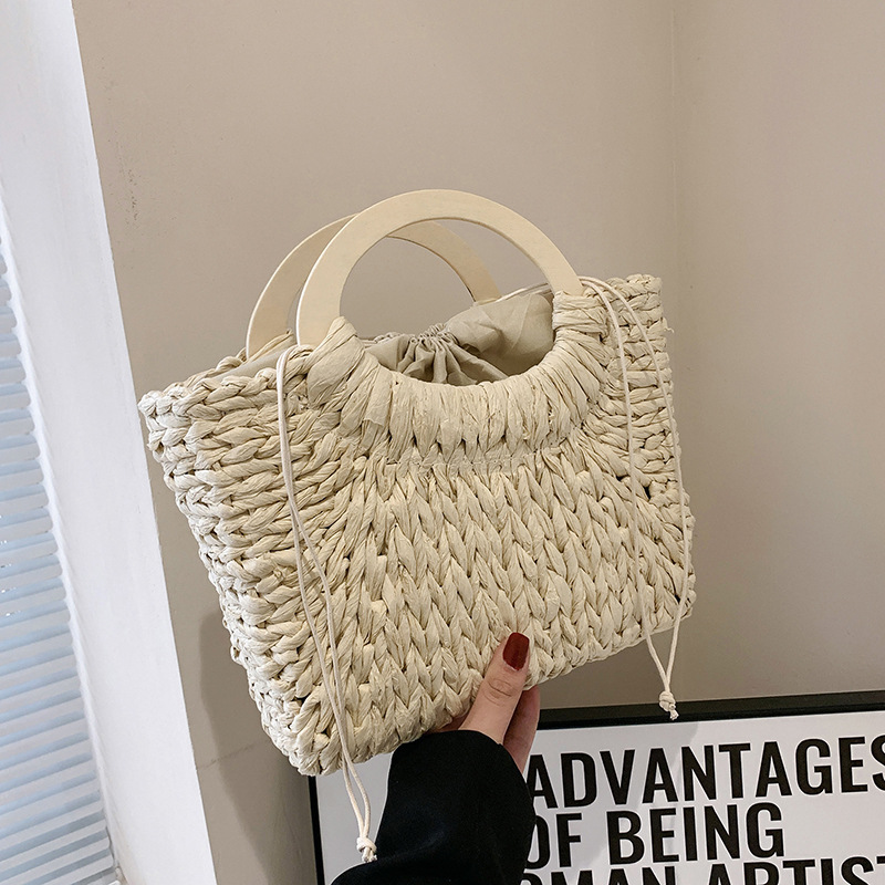 Women's Fashion Simple Handmade Straw Bag 5