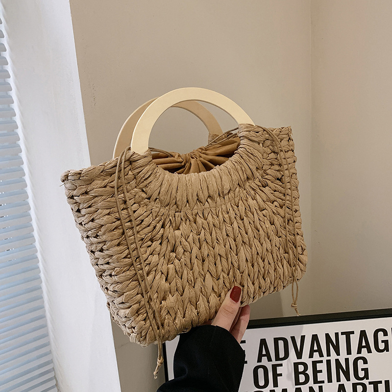 Women's Fashion Simple Handmade Straw Bag 6