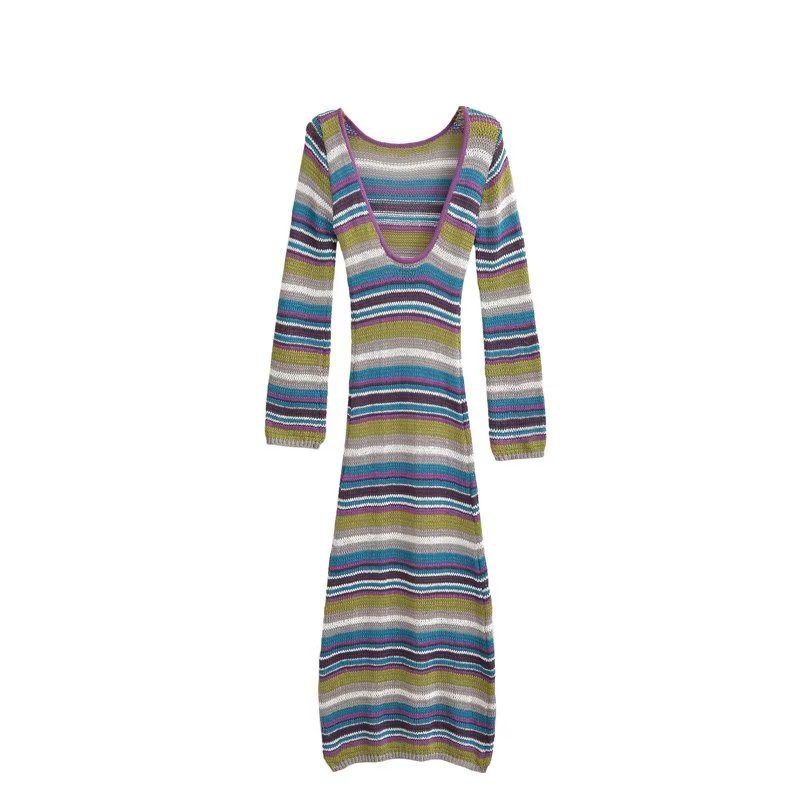 Striped Knitted Dress Image 7