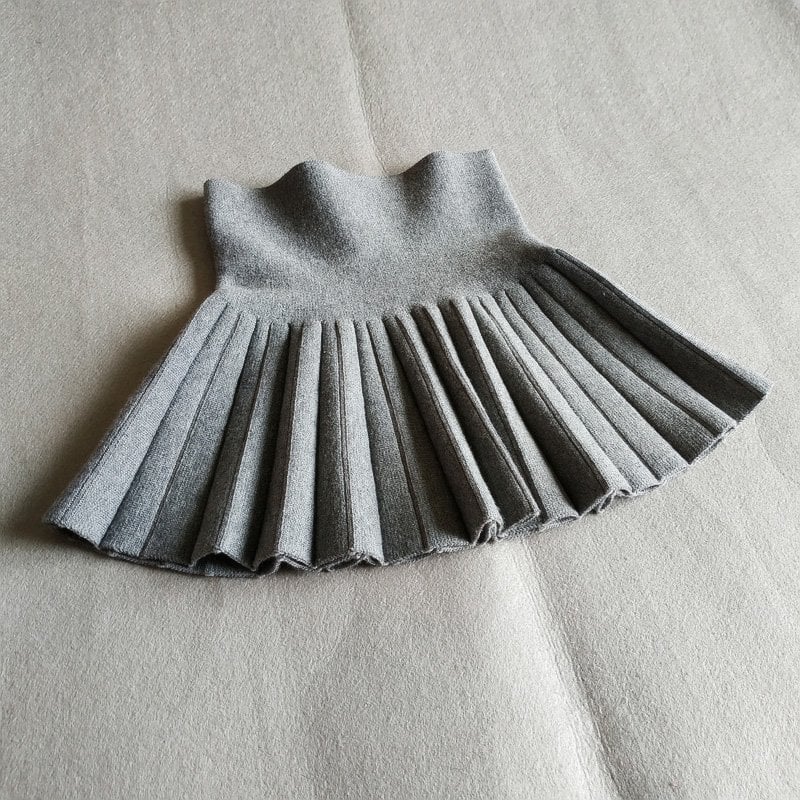 Knitted Skirt in Gray Color
