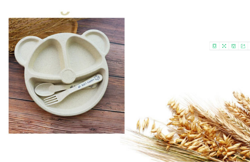 Wheat Split Bear Plate Blue
