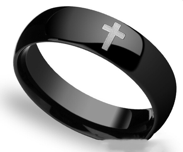 Fashion Simple Stainless Steel Cross Ring 3