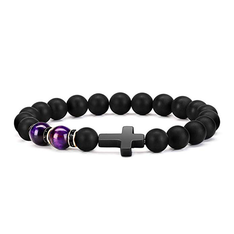 Cross Energy Volcanic Rock Amber Bracelet 1