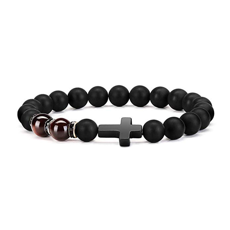 Cross Energy Volcanic Rock Amber Bracelet 3