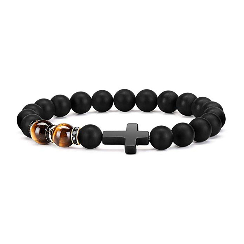 Cross Energy Volcanic Rock Amber Bracelet 2