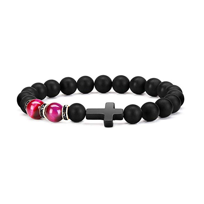 Cross Energy Volcanic Rock Amber Bracelet 4