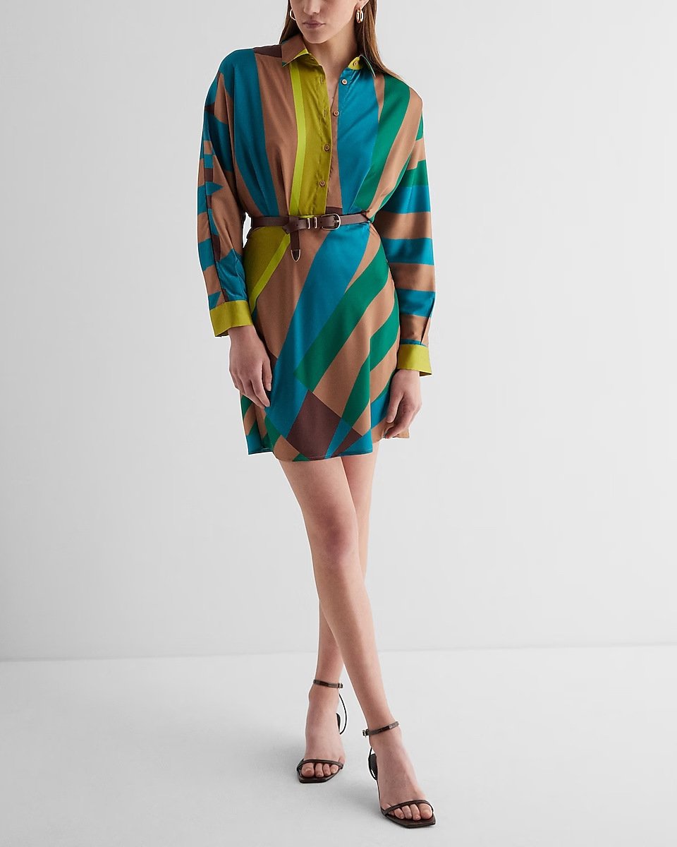 Women's Printed Shirt Dress 2