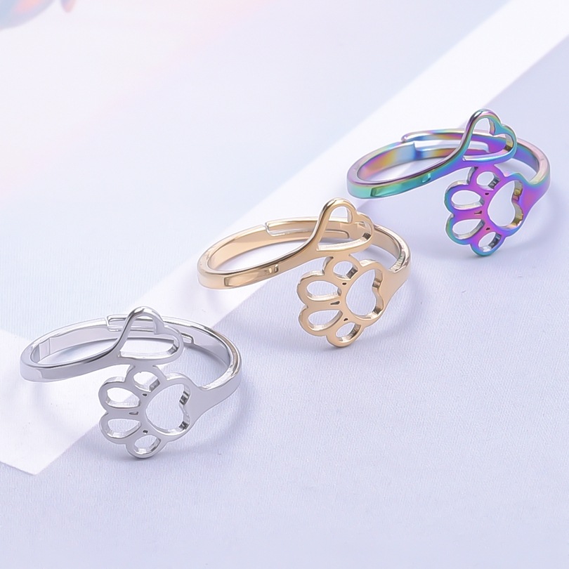 Footprints Love Heart Ring - Image 6
