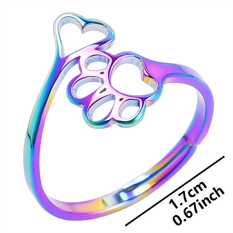 Footprints Love Heart Ring - Image 3