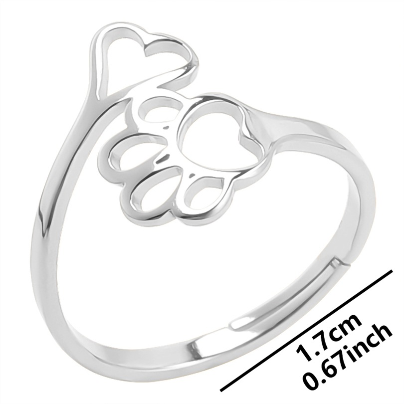 Footprints Love Heart Ring - Image 2