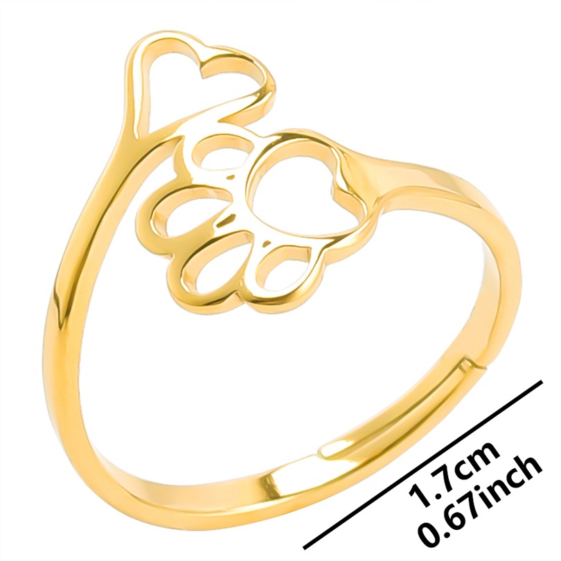 Footprints Love Heart Ring - Image 1