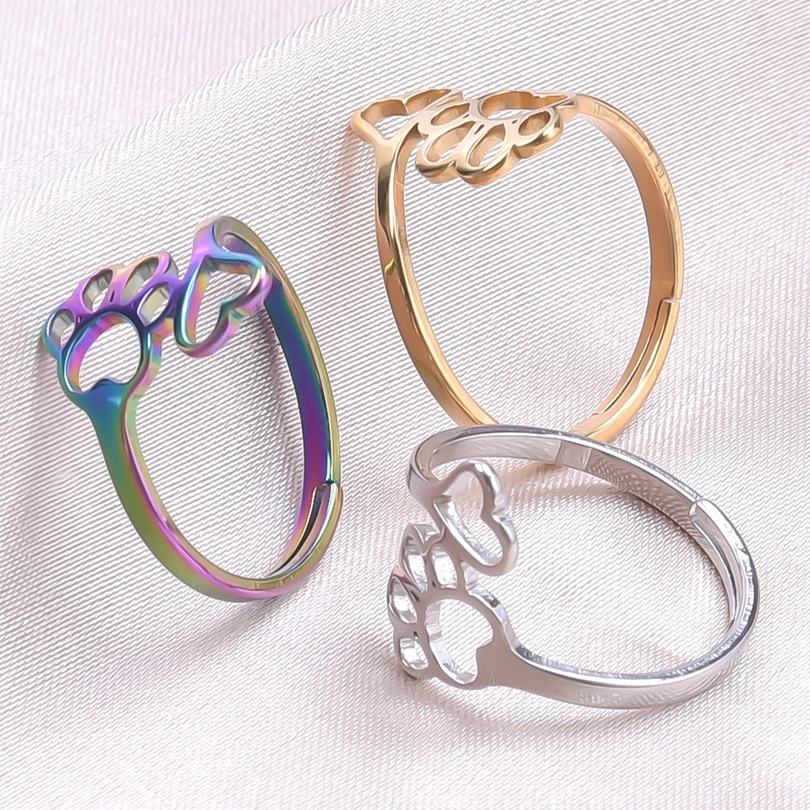 Footprints Love Heart Ring - Image 5