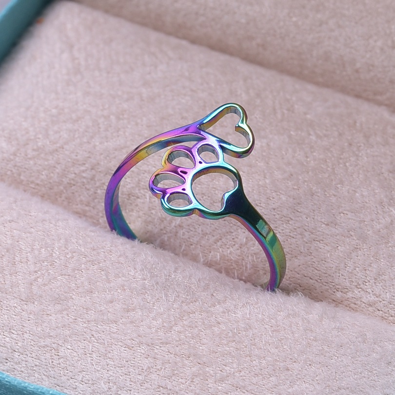 Footprints Love Heart Ring - Image 8