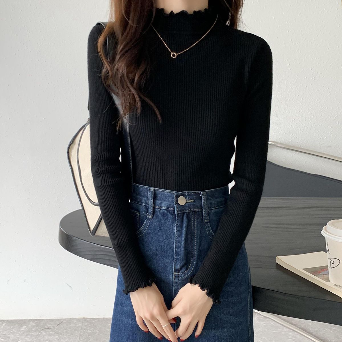 Half High Collar Sweater 23