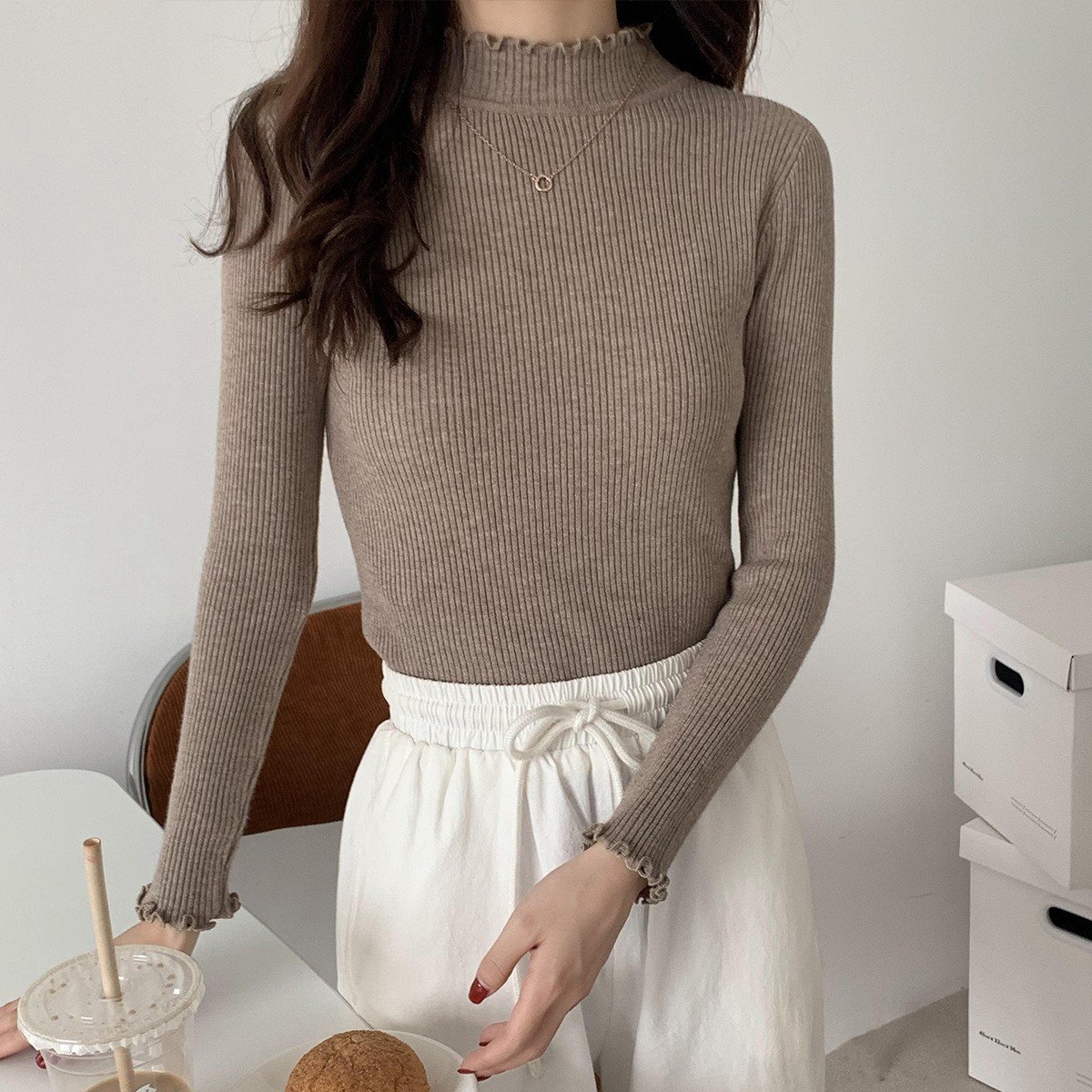 Half High Collar Sweater 16