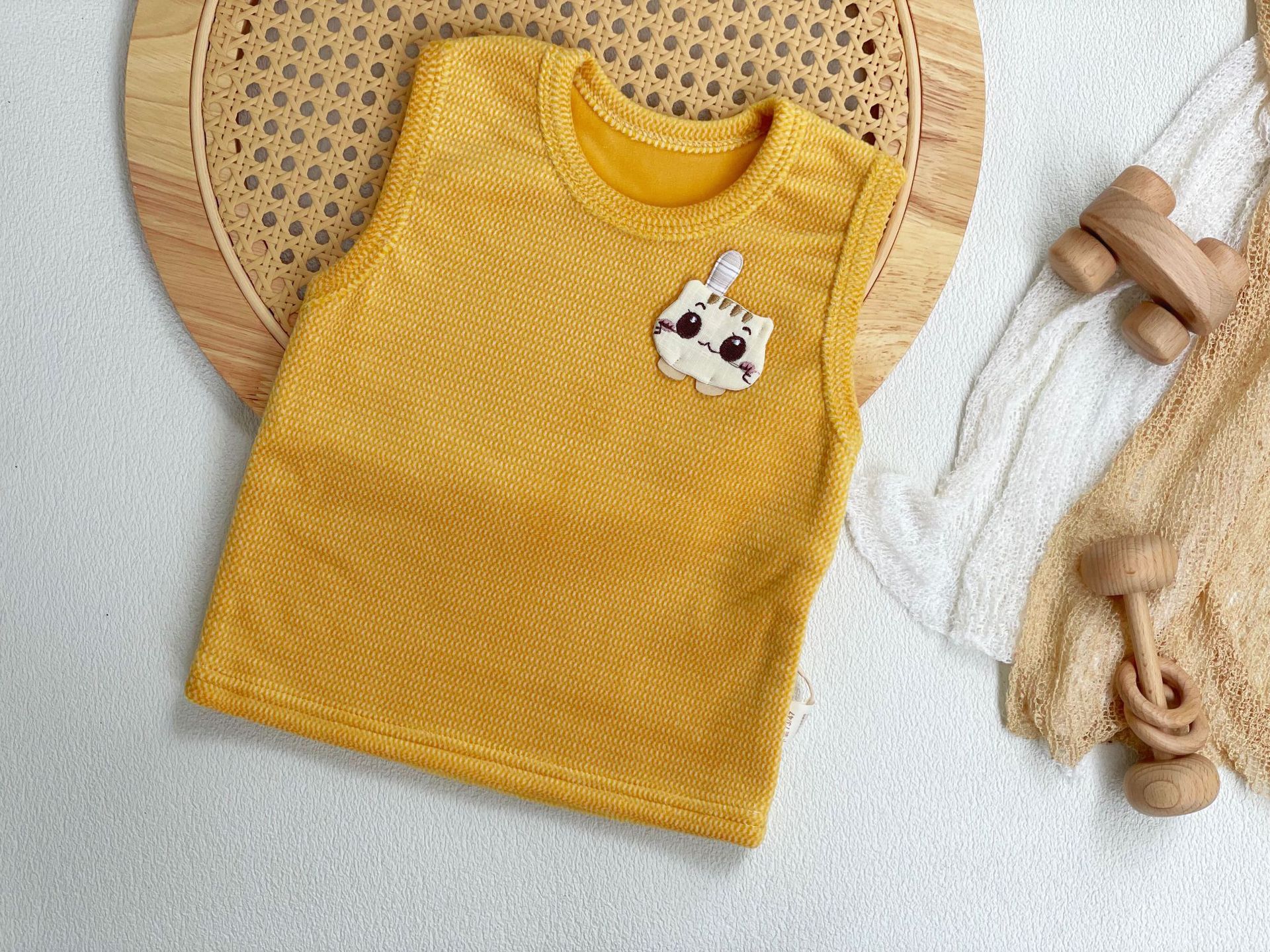 Children's Fleece Vest - Blue Panda